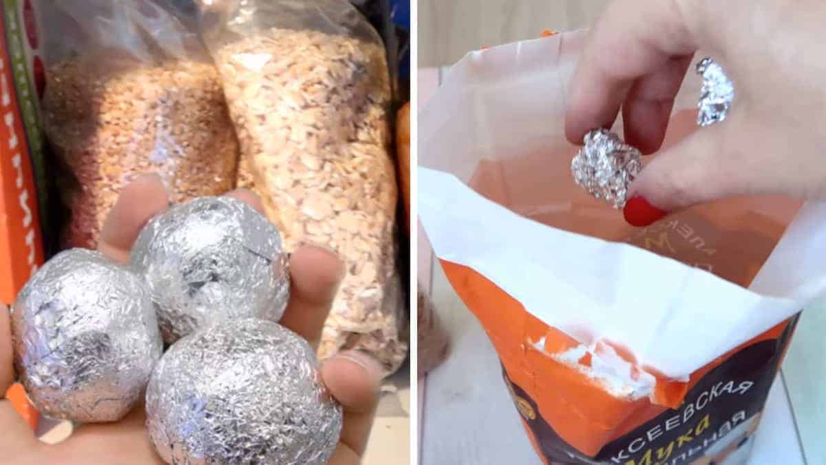 Ecco un’ottima soluzione contro le tarme della farina: basterà utilizzare delle palline di alluminio in dispensa