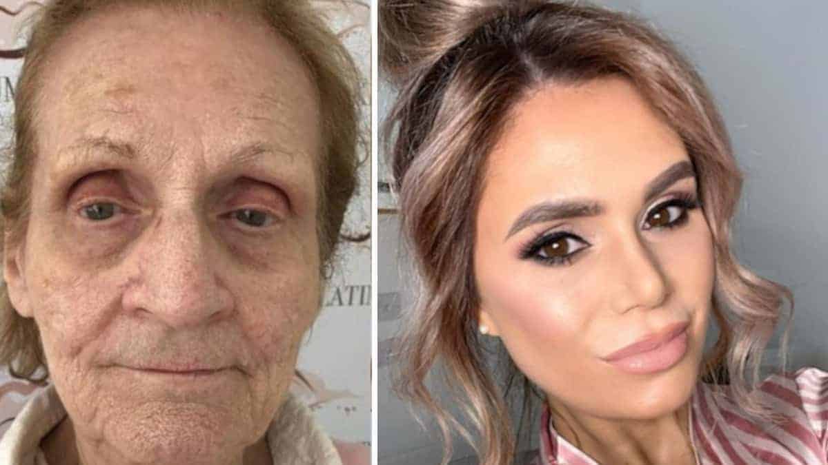 La make up artist ha ringiovanito la nonna ottantenne, facendola sembrare una 40enne: è incredibile!